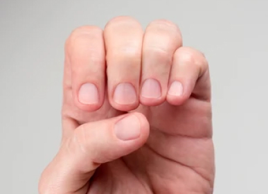 Trimmed fingernails